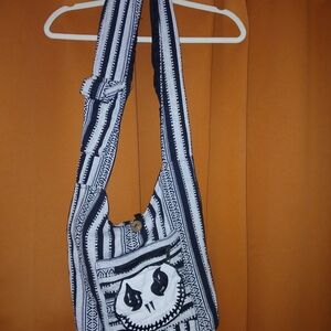 Black and White Striped Women's Bag